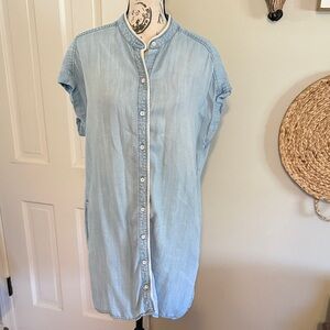 Anthropologie Cloth & Stone Light Blue Button-Down Shirt Dress